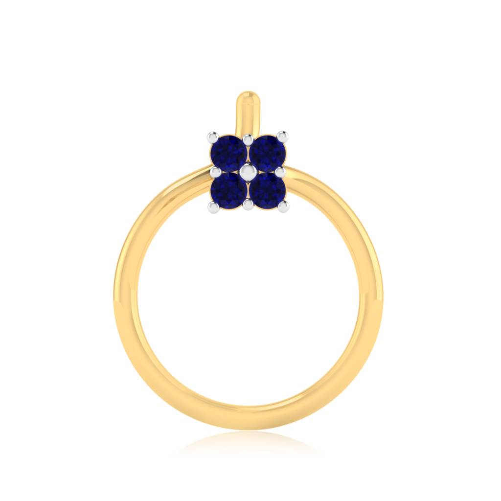 The Classy Blue Sapphire Nose Pin : NS-0009YGBS
