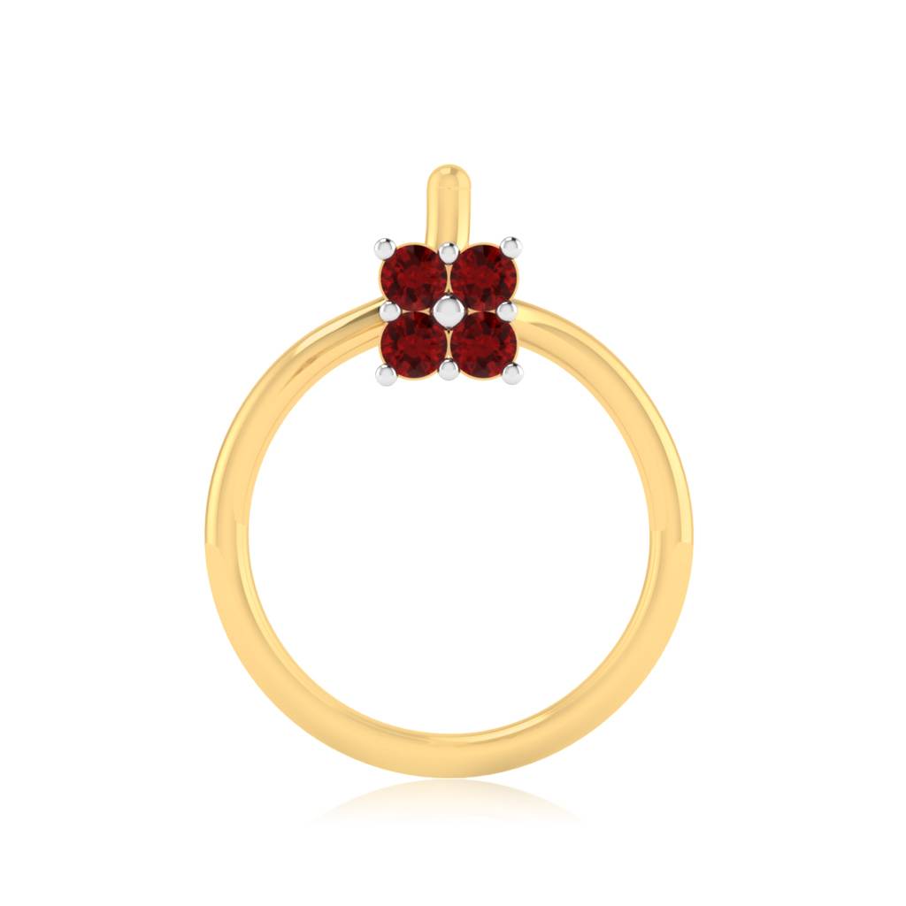 The Classy Ruby Nose Pin : NS-0009YGR