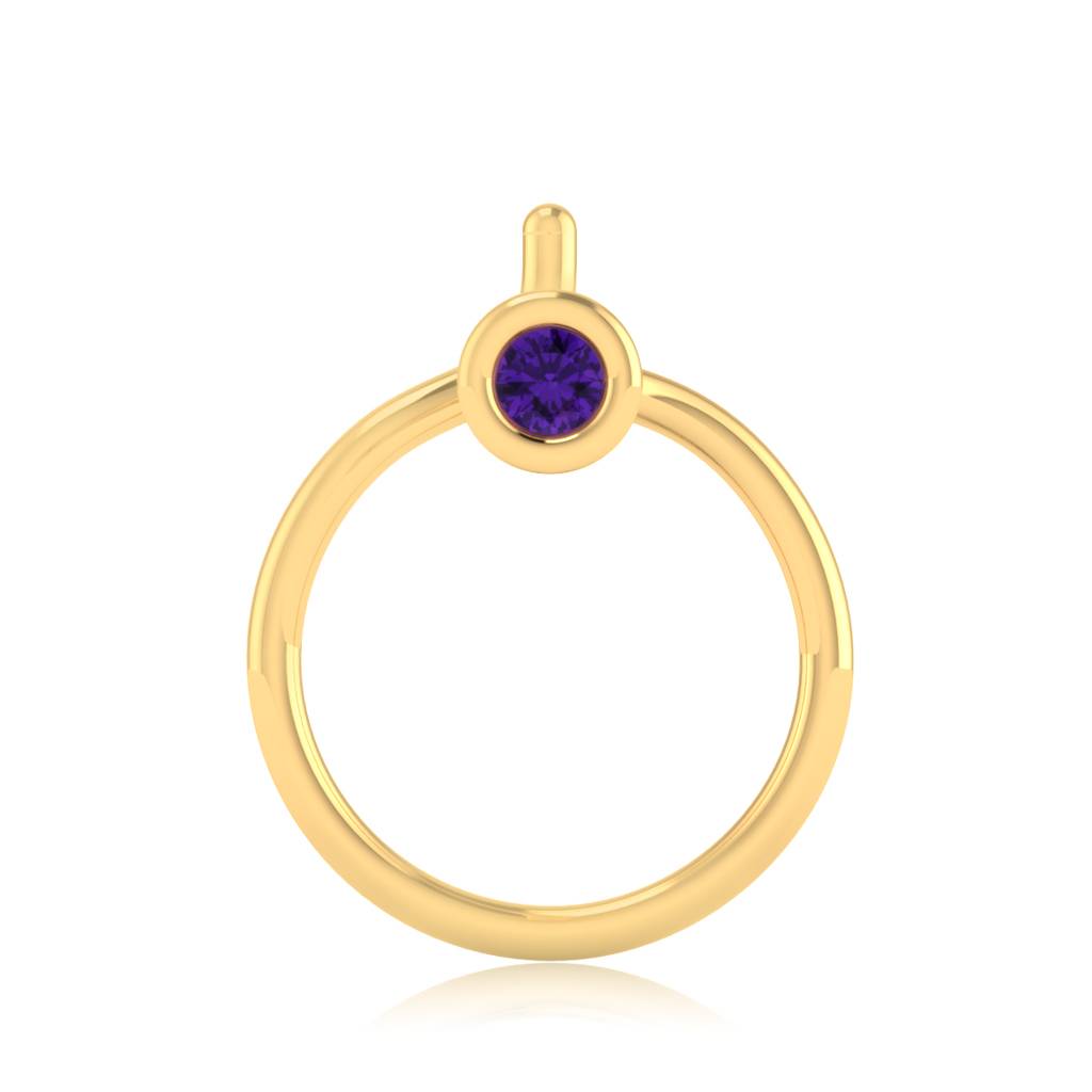 The Allan Amethyst Nose Pin : NS-0010YGA
