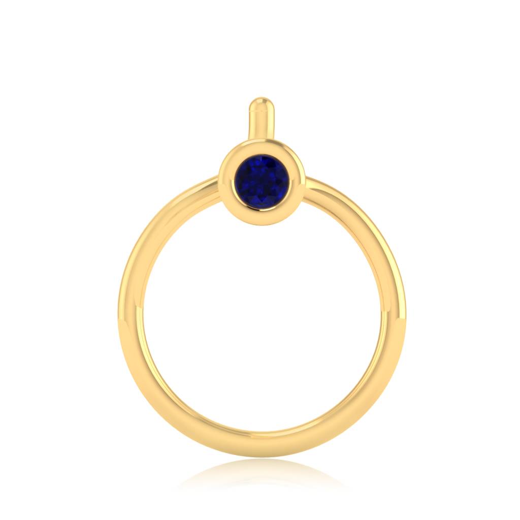 The Allan Blue Sapphire Nose Pin : NS-0010YGBS