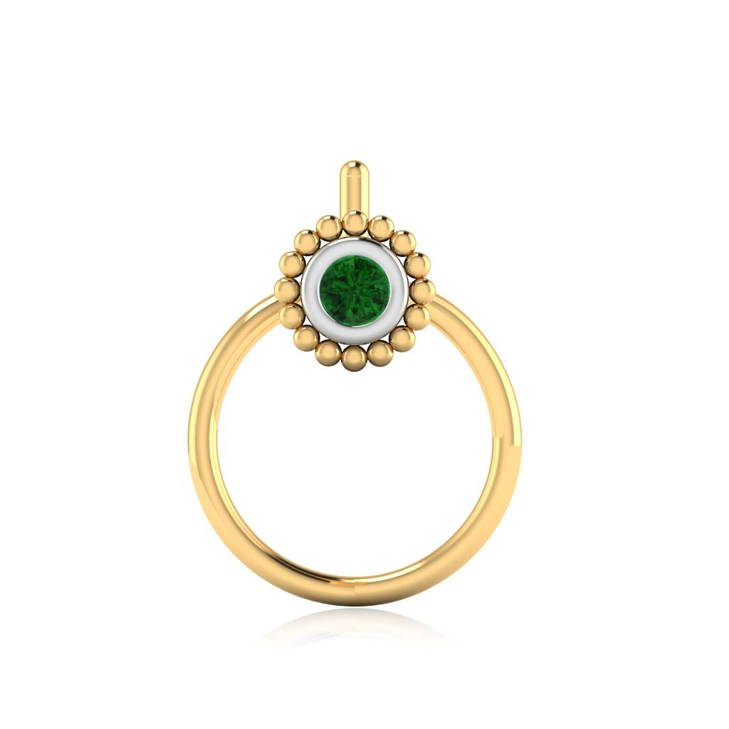 The Vivah Emerald Nose Pin : NS-0100YGG