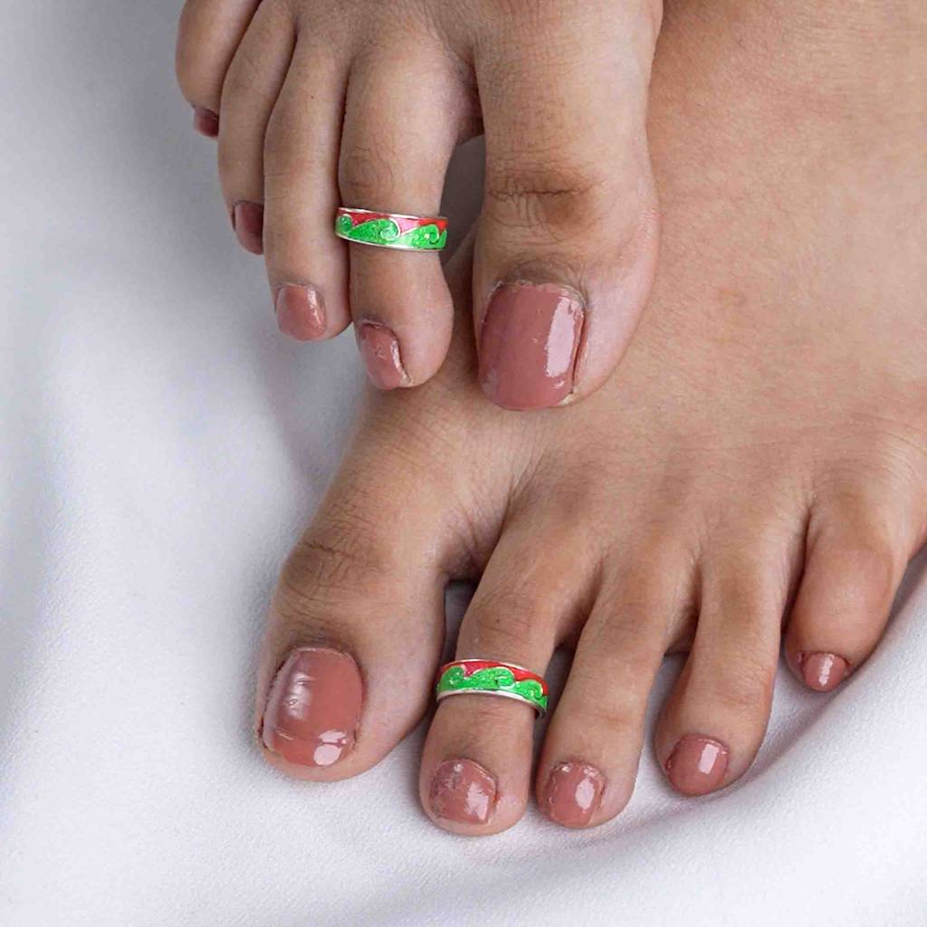 925 Sterling Silver Dazzling Double Color Wave Toe Ring Â Adjustable Fashion Jewellery : S-TR-C-004