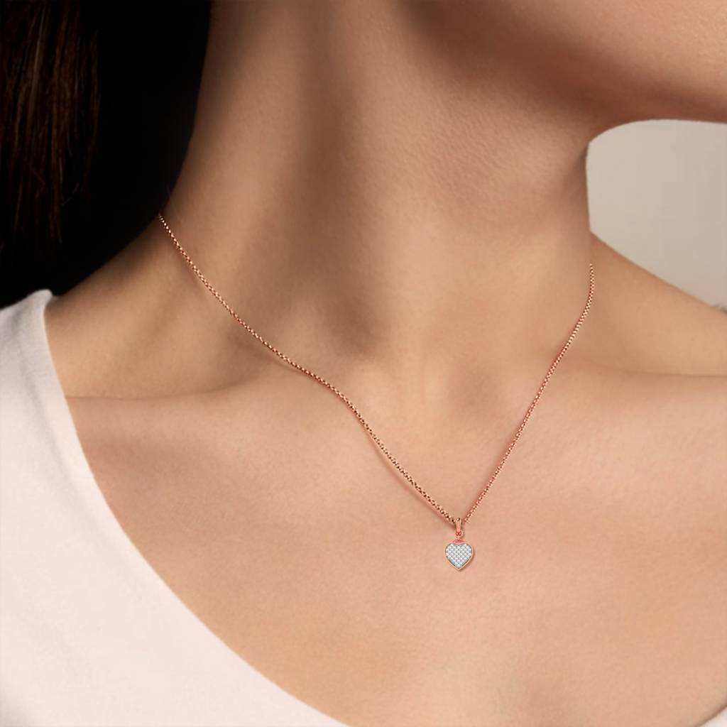 Heart Studded Diamond Pendant : O-1972-M