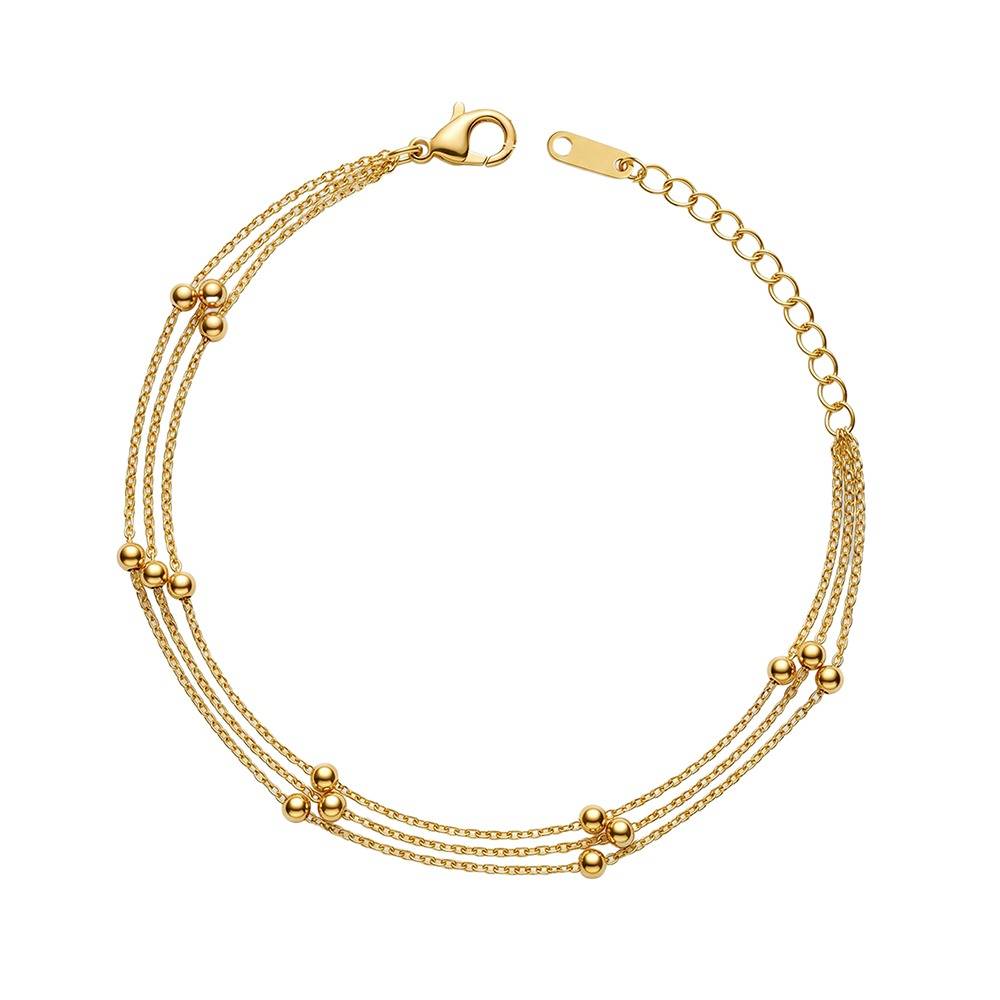 Quiet Luxury Gold Plated Anklet |Gifts For Women & Girls| Waterproof, Anti Tarnish, Skin Safe Jewellery 18K Gold Tone : OMA012