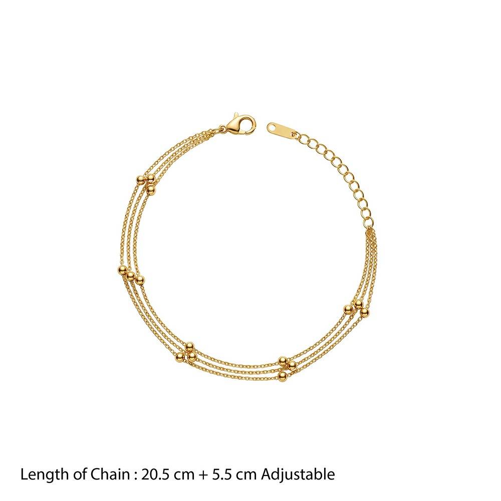 Quiet Luxury Gold Plated Anklet |Gifts For Women & Girls| Waterproof, Anti Tarnish, Skin Safe Jewellery 18K Gold Tone : OMA012
