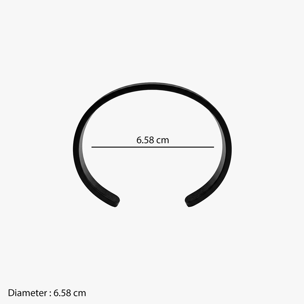 Midnight Code Black Rhodium Cuff For Men | Gifts For Men & Boys| Waterproof, Anti Tarnish, Skin Safe Jewellery : OMBR0145