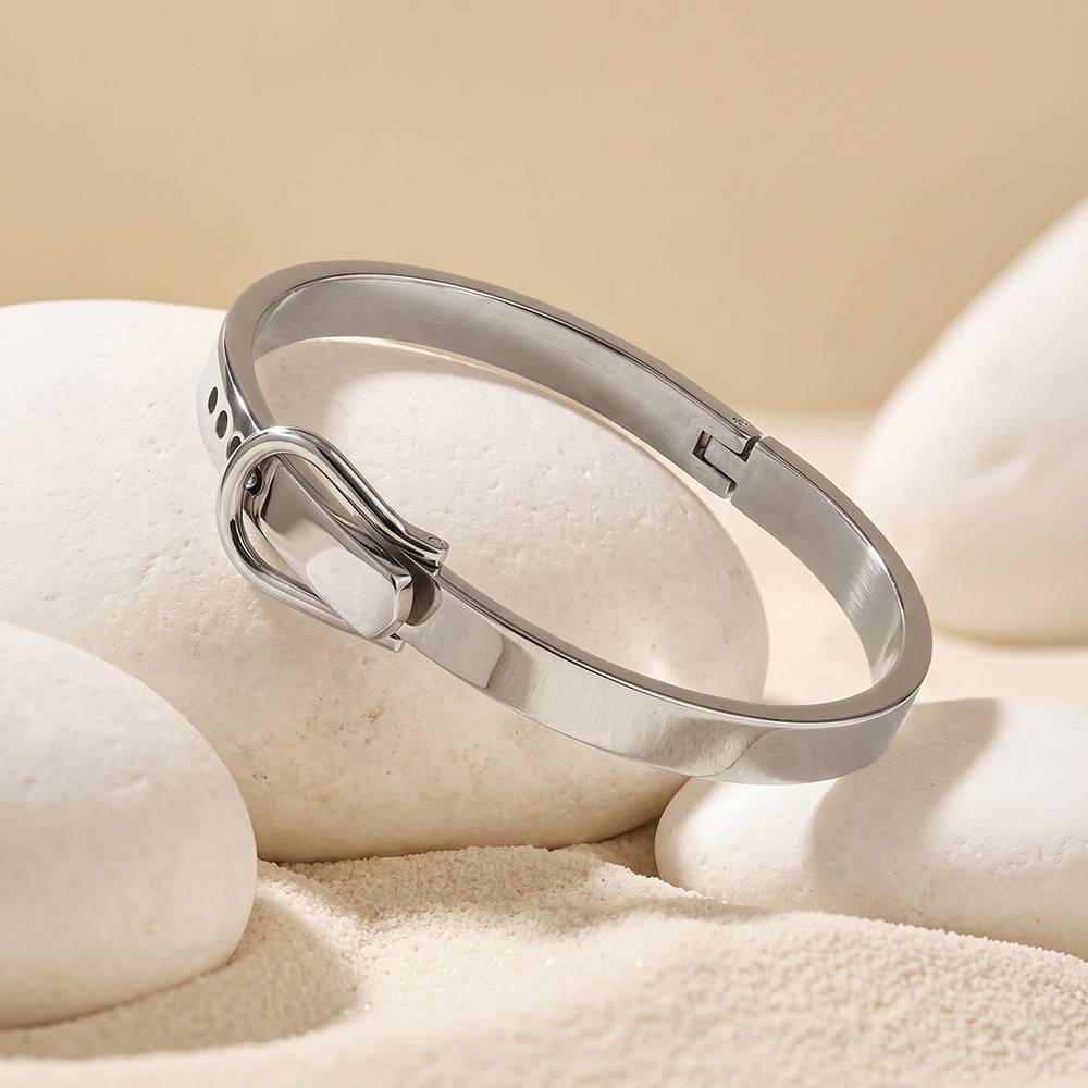 Locked Down Rhodium Plated Cuff For Men | Gifts For Men & Boys| Waterproof, Anti Tarnish, Skin Safe Jewellery : OMBR0147
