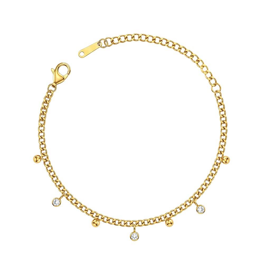 Glow Flick Gold Plated Charm Bracelet |Gifts For Women & Girls| Waterproof, Anti Tarnish, Skin Safe Jewellery 18K Go : OMBR031