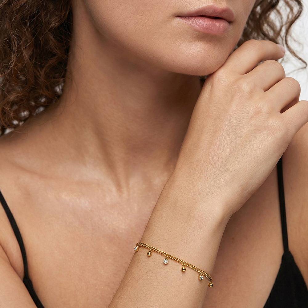 Glow Flick Gold Plated Charm Bracelet |Gifts For Women & Girls| Waterproof, Anti Tarnish, Skin Safe Jewellery 18K Go : OMBR031