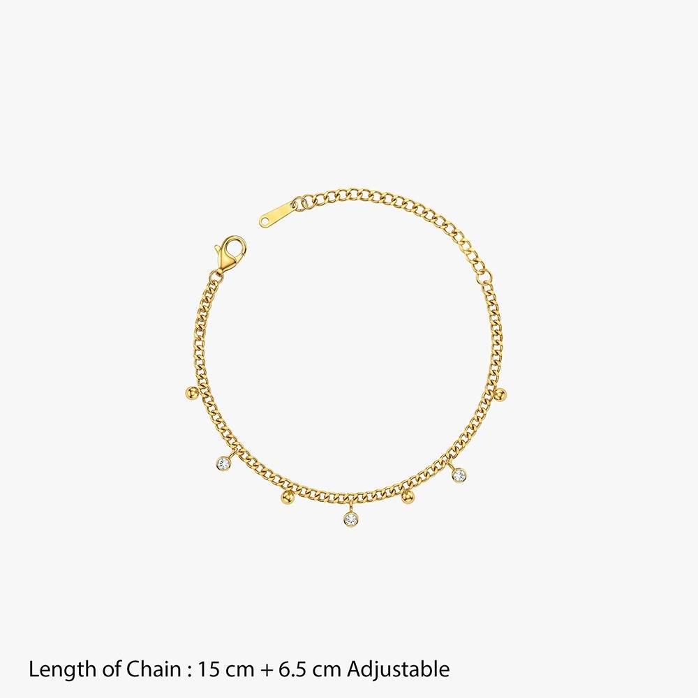 Glow Flick Gold Plated Charm Bracelet |Gifts For Women & Girls| Waterproof, Anti Tarnish, Skin Safe Jewellery 18K Go : OMBR031