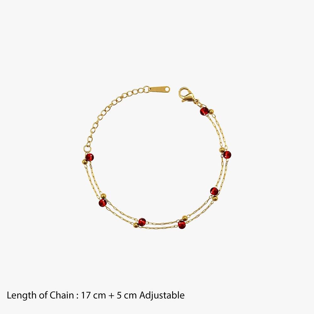 Cherry Loops Gold Plated Bracelet |Gifts For Women & Girls| Waterproof, Anti Tarnish, Skin Safe Jewellery 18K Gold T : OMBR044