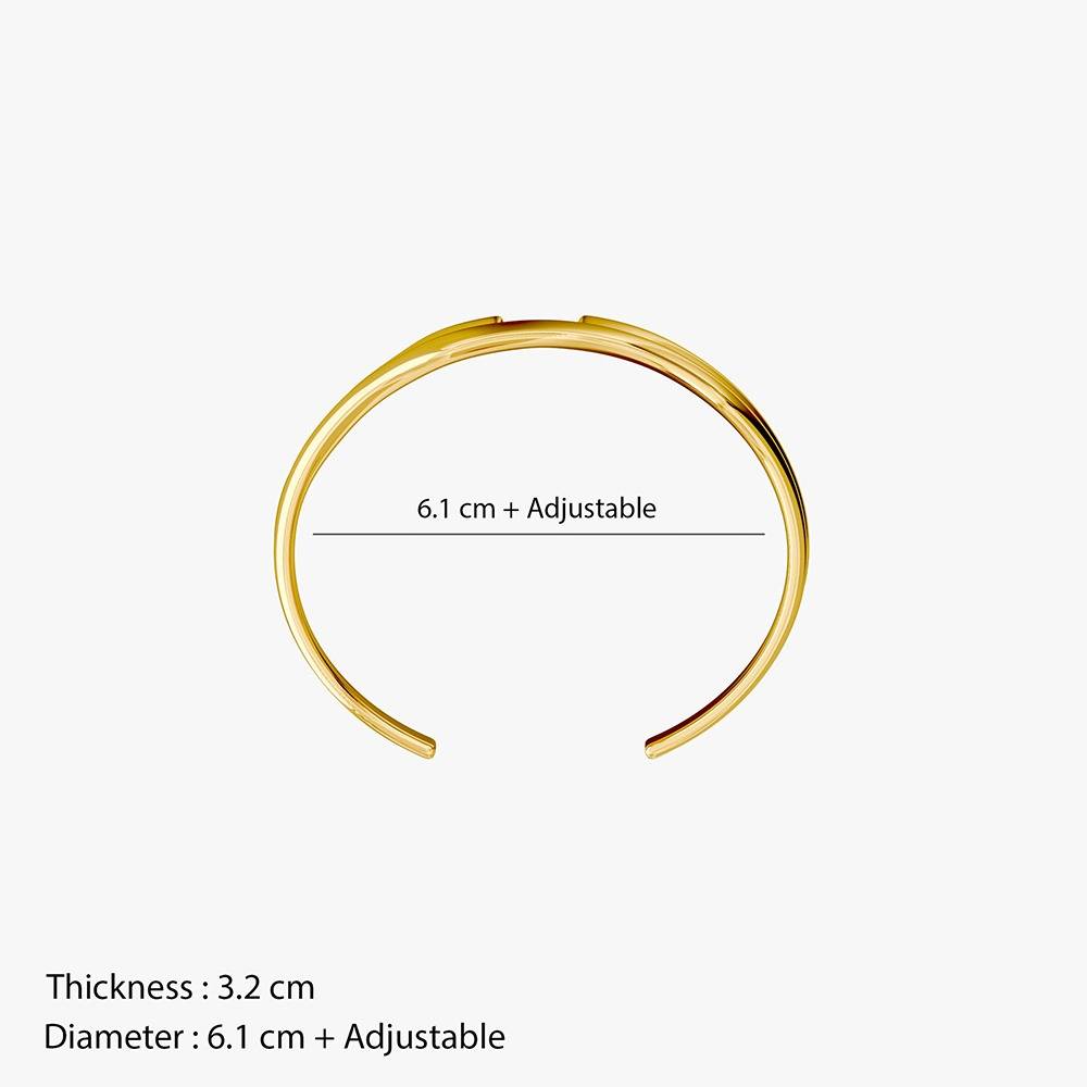Sharp Mood Gold Plated Cuff Bracelet |Gifts For Women & Girls| Waterproof, Anti Tarnish, Skin Safe Jewellery 18K Gold : OMBR04