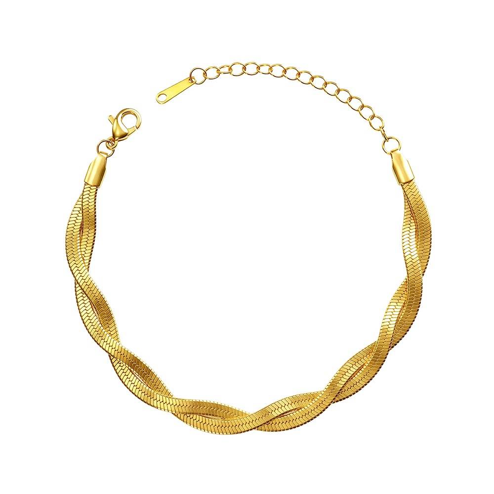 Spiral State Gold Plated Bracelet |Gifts For Women & Girls| Waterproof, Anti Tarnish, Skin Safe Jewellery 18K Gold T : OMBR059