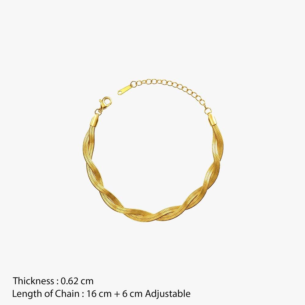 Spiral State Gold Plated Bracelet |Gifts For Women & Girls| Waterproof, Anti Tarnish, Skin Safe Jewellery 18K Gold T : OMBR059