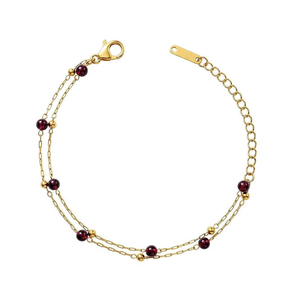 Cherry Static Gold Plated Bracelet |Gifts For Women & Girls| Waterproof, Anti Tarnish, Skin Safe Jewellery 18K Gold  : OMBR065