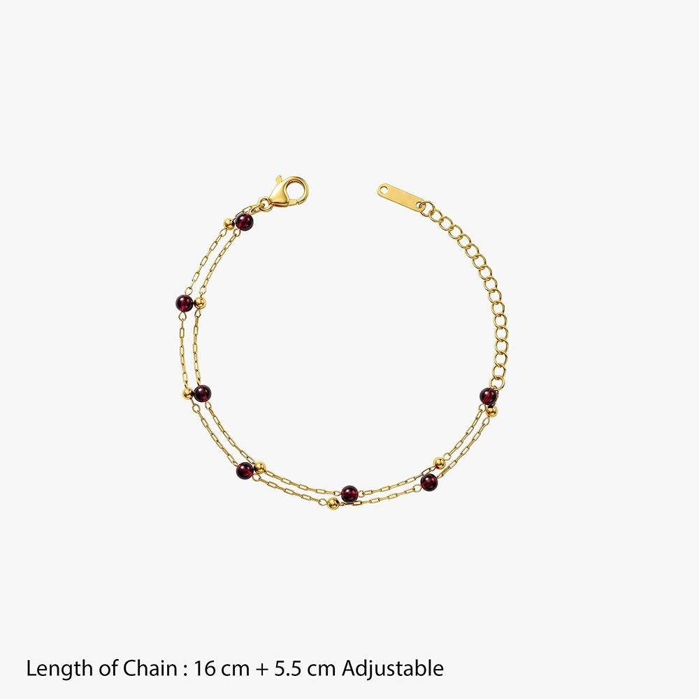 Cherry Static Gold Plated Bracelet |Gifts For Women & Girls| Waterproof, Anti Tarnish, Skin Safe Jewellery 18K Gold  : OMBR065