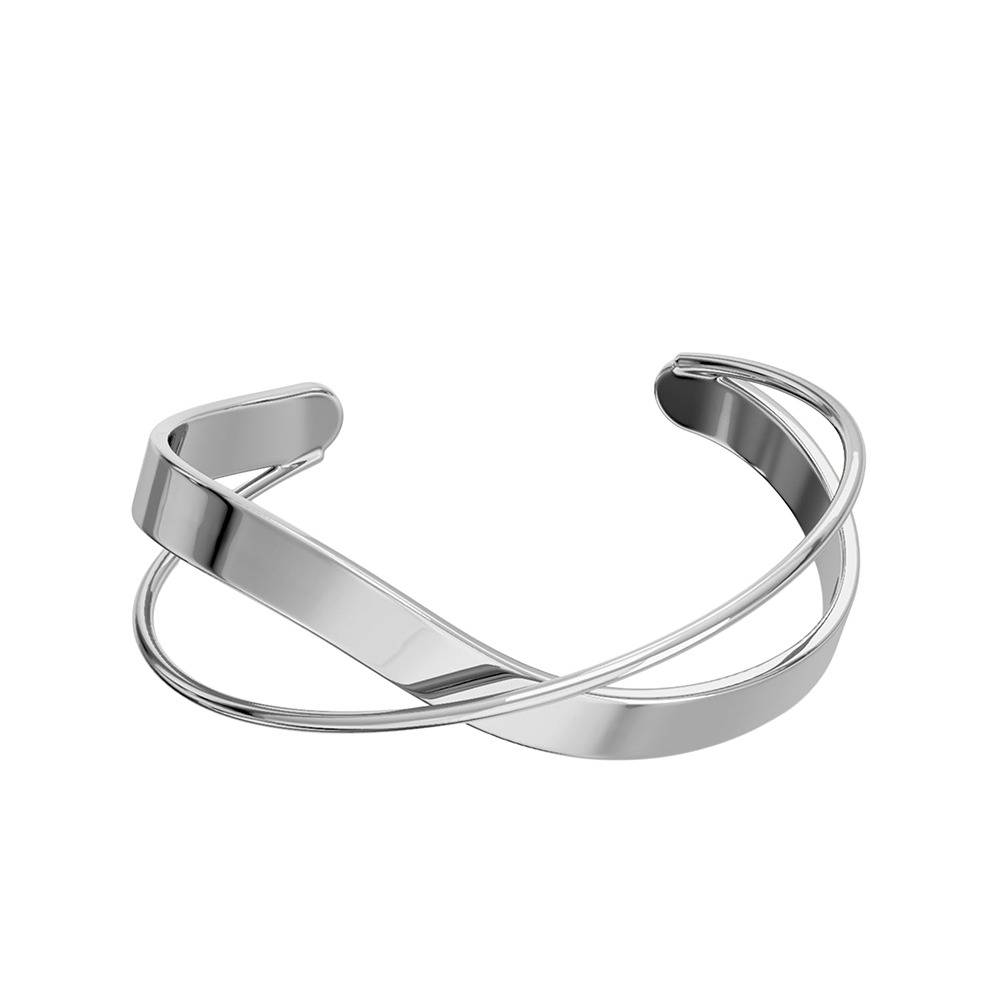 Spin Rhodium Plated Cuff Bracelet |Gifts For Women & Girls| Waterproof, Anti Tarnish, Skin Safe Jewellery Rhodium Mic : OMBR06