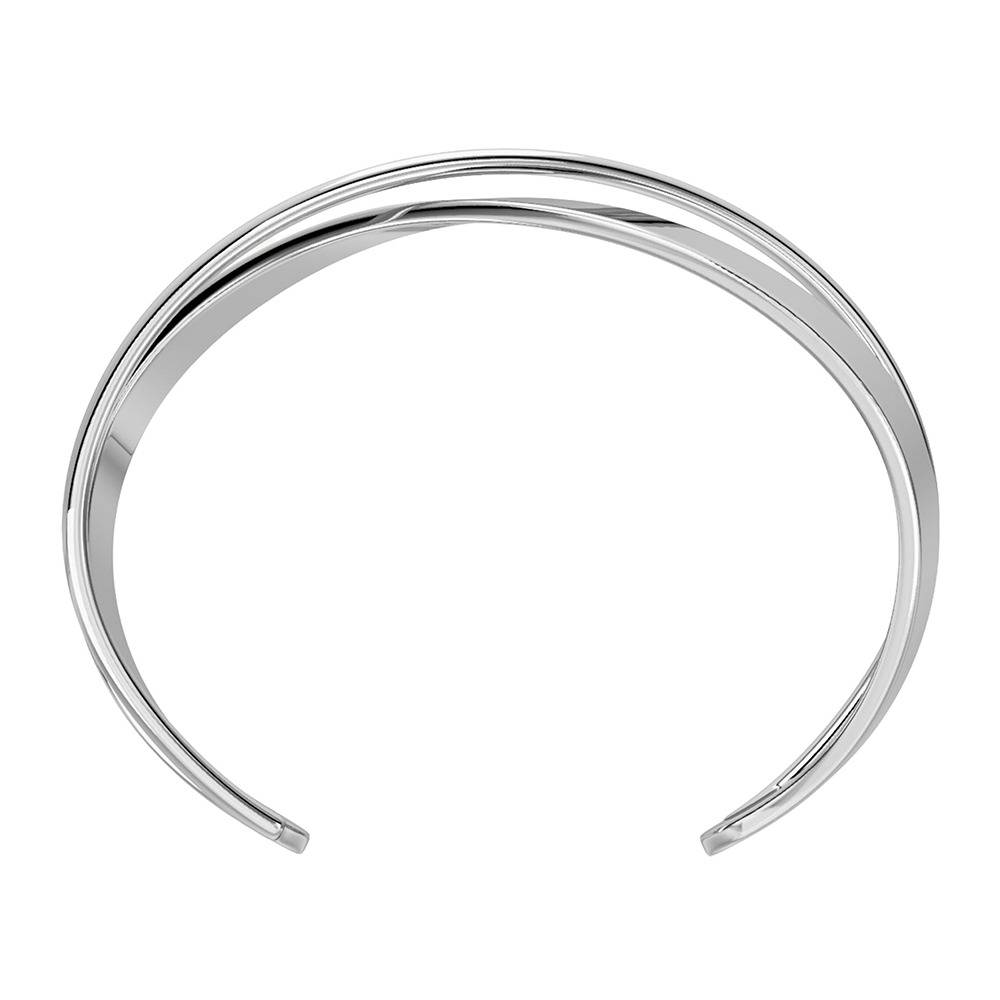 Spin Rhodium Plated Cuff Bracelet |Gifts For Women & Girls| Waterproof, Anti Tarnish, Skin Safe Jewellery Rhodium Mic : OMBR06