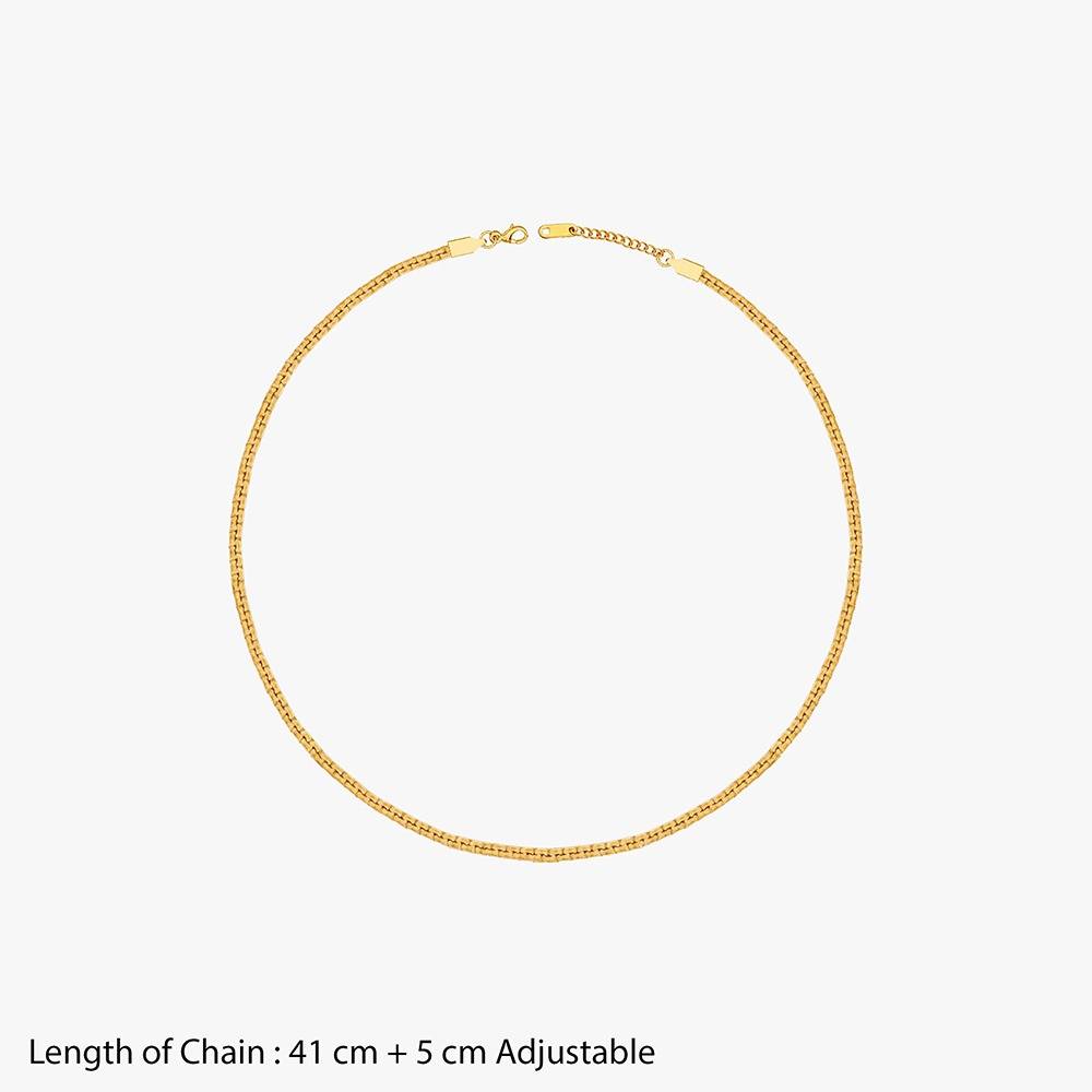 Grid Lock Gold Plated Chain |Gifts For Women & Girls| Waterproof, Anti Tarnish, Skin Safe Jewellery 18K Gold Tone Pla : OMCH03