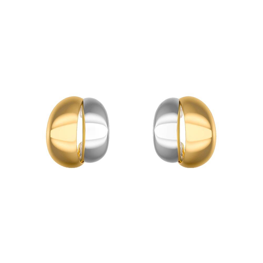 Mini Curve Dual Tone Ear Cuffs |Gifts For Women & Girls| Waterproof, Anti Tarnish, Skin Safe Jewellery Double Tone  : OMER0106