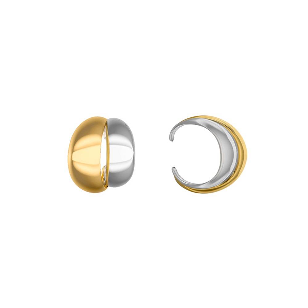 Mini Curve Dual Tone Ear Cuffs |Gifts For Women & Girls| Waterproof, Anti Tarnish, Skin Safe Jewellery Double Tone  : OMER0106