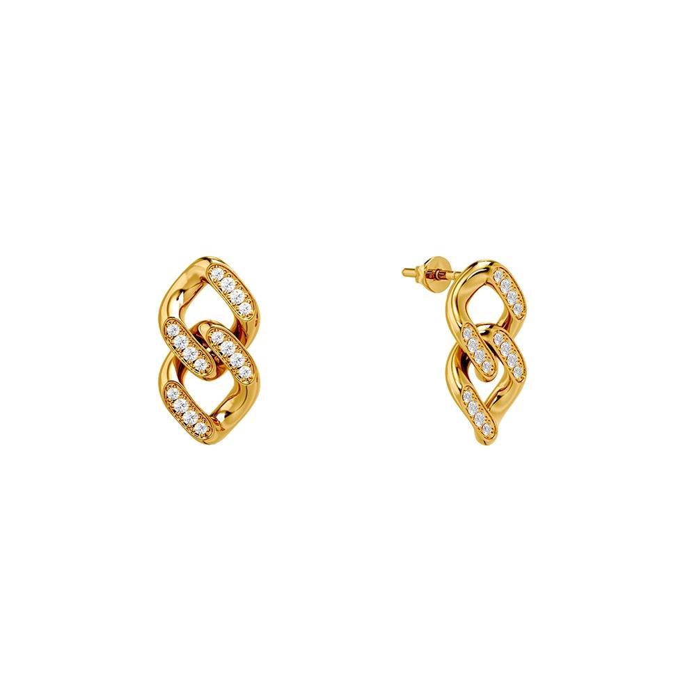 Drip Links Gold Plated Earrings |Gifts For Women & Girls| Waterproof, Anti Tarnish, Skin Safe Jewellery 18K Gold Ton : OMER022