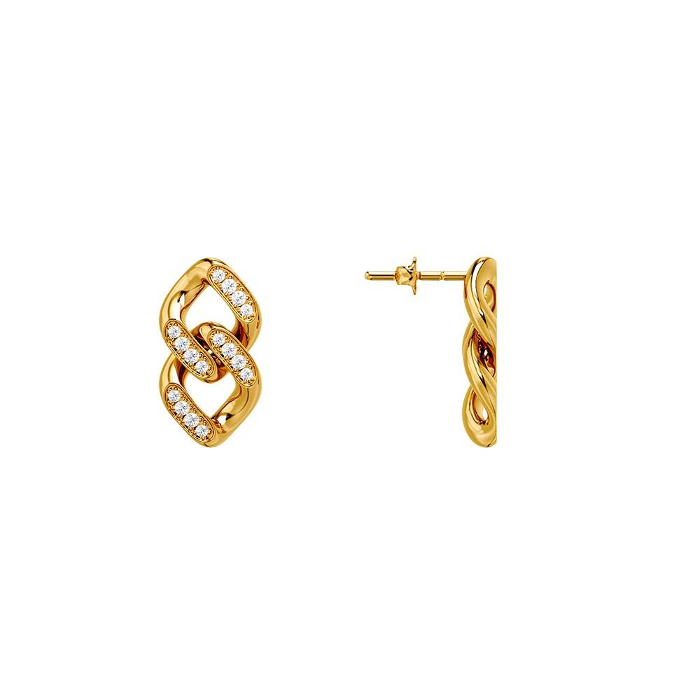 Drip Links Gold Plated Earrings |Gifts For Women & Girls| Waterproof, Anti Tarnish, Skin Safe Jewellery 18K Gold Ton : OMER022