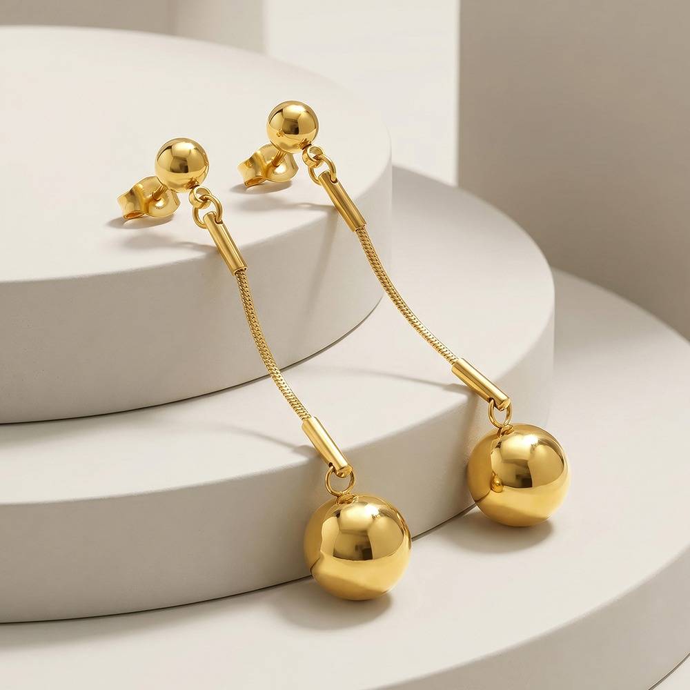 Swing By Gold Plated Earrings | Gifts For Women & Girls| Waterproof, Anti Tarnish, Skin Safe Jewellery 18K Gold Tone : OMER042