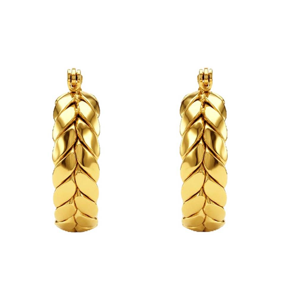 Scale Fever Gold Plated Hoop Earrings |Gifts For Women & Girls| Waterproof, Anti Tarnish, Skin Safe Jewellery 18K Go : OMER049
