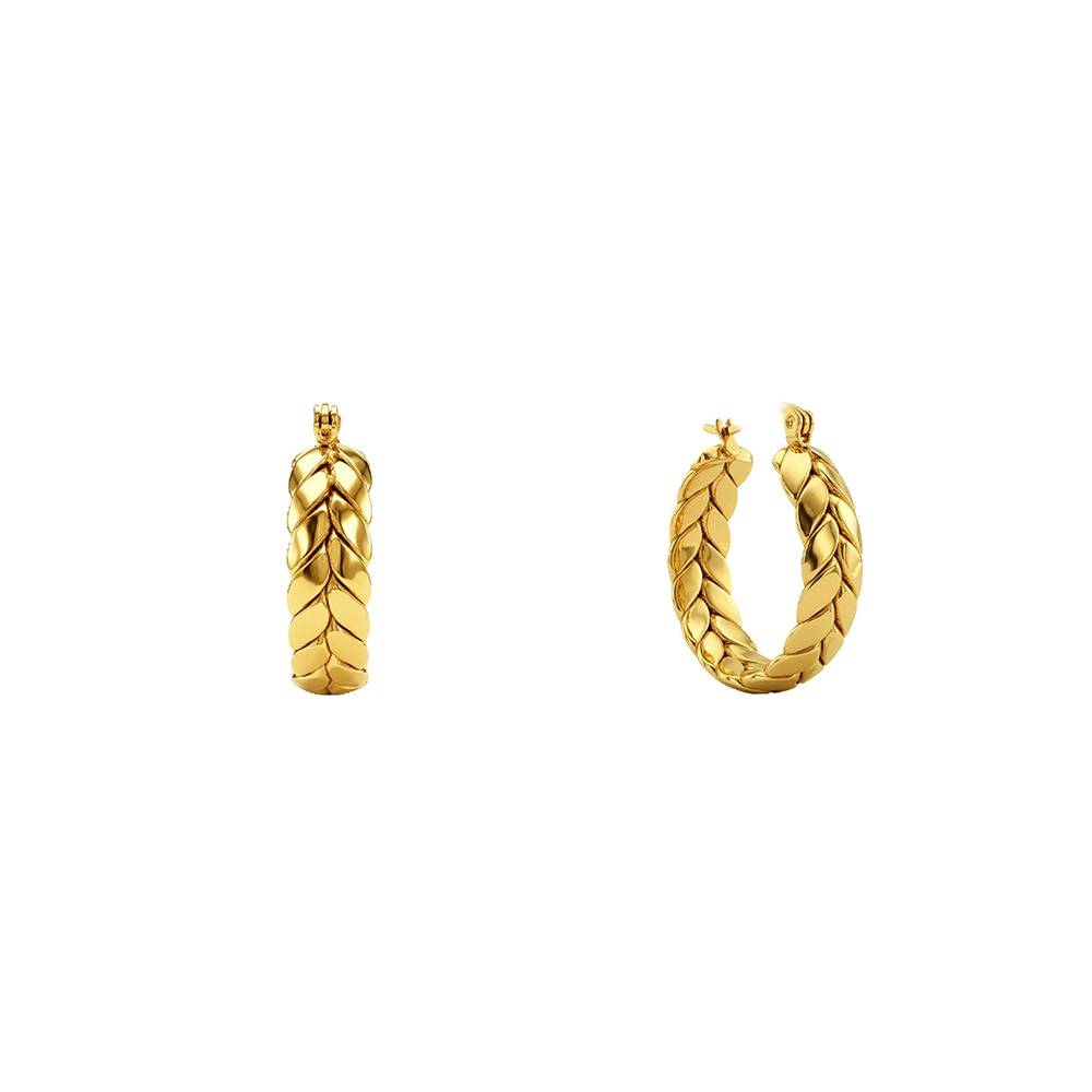 Scale Fever Gold Plated Hoop Earrings |Gifts For Women & Girls| Waterproof, Anti Tarnish, Skin Safe Jewellery 18K Go : OMER049
