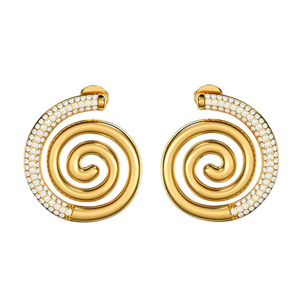 Spiral Edge Gold Plated Earrings |Gifts For Women & Girls| Waterproof, Anti Tarnish, Skin Safe Jewellery 18K Gold To : OMER072