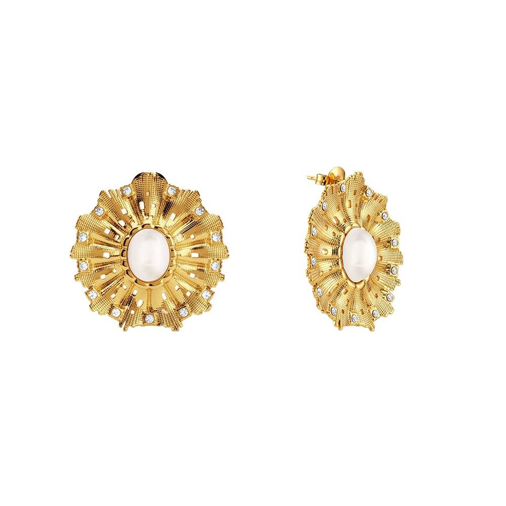 Bloom Baby Gold Plated Earrings |Gifts For Women & Girls| Waterproof, Anti Tarnish, Skin Safe Jewellery 18K Gold Ton : OMER079