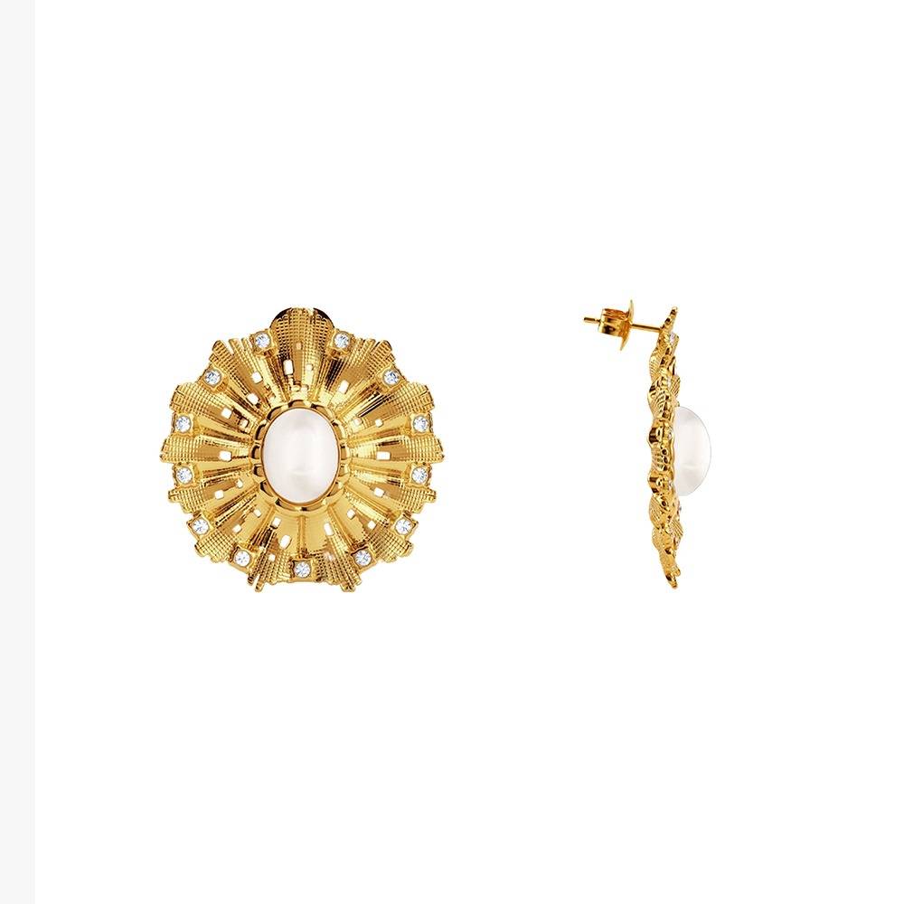 Bloom Baby Gold Plated Earrings |Gifts For Women & Girls| Waterproof, Anti Tarnish, Skin Safe Jewellery 18K Gold Ton : OMER079
