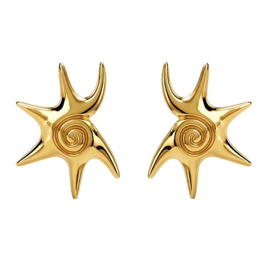 Star Pop Gold Plated Studs |Gifts For Women & Girls| Waterproof, Anti Tarnish, Skin Safe Jewellery 18K Gold Tone Pla : OMER082