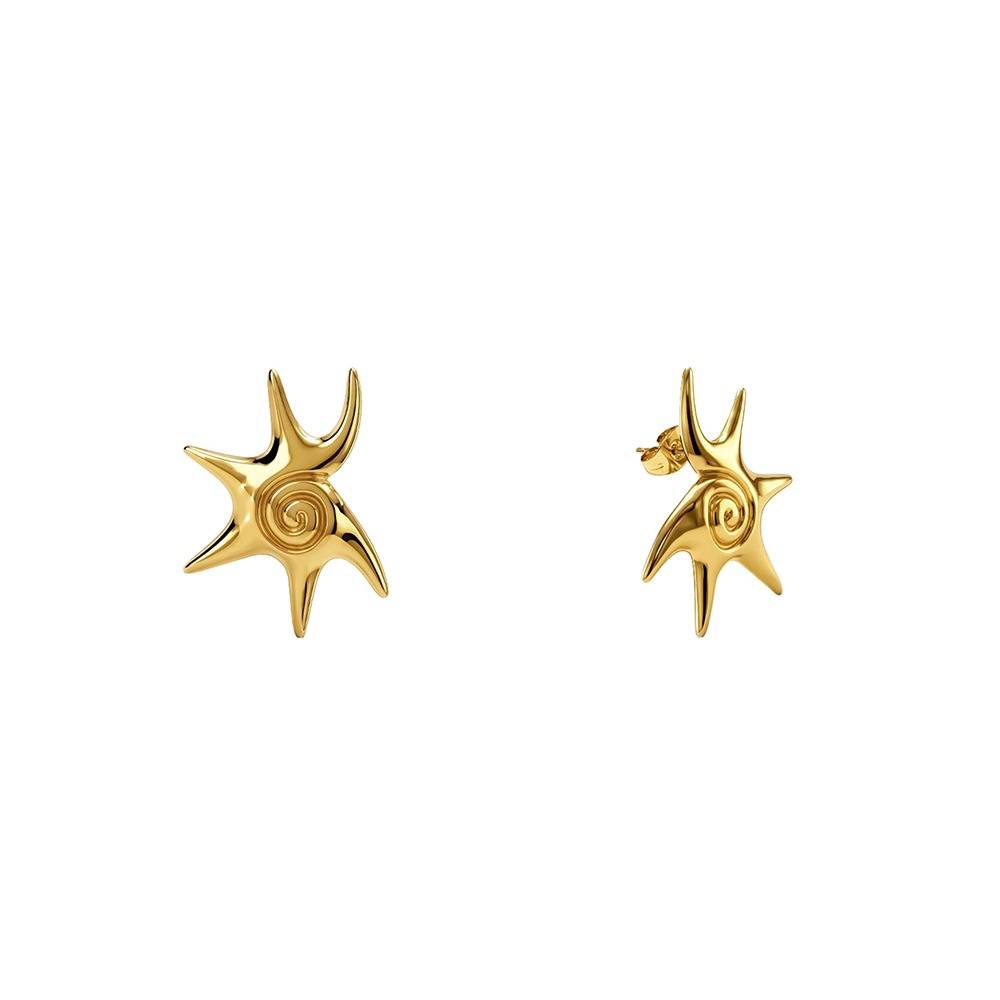 Star Pop Gold Plated Studs |Gifts For Women & Girls| Waterproof, Anti Tarnish, Skin Safe Jewellery 18K Gold Tone Pla : OMER082