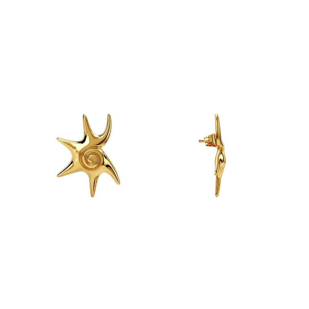 Star Pop Gold Plated Studs |Gifts For Women & Girls| Waterproof, Anti Tarnish, Skin Safe Jewellery 18K Gold Tone Pla : OMER082