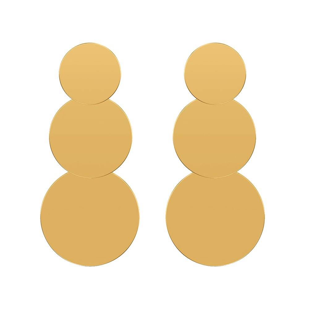 Melt Disc Gold Plated Earrings |Gifts For Women & Girls| Waterproof, Anti Tarnish, Skin Safe Jewellery 18K Gold Tone : OMER092