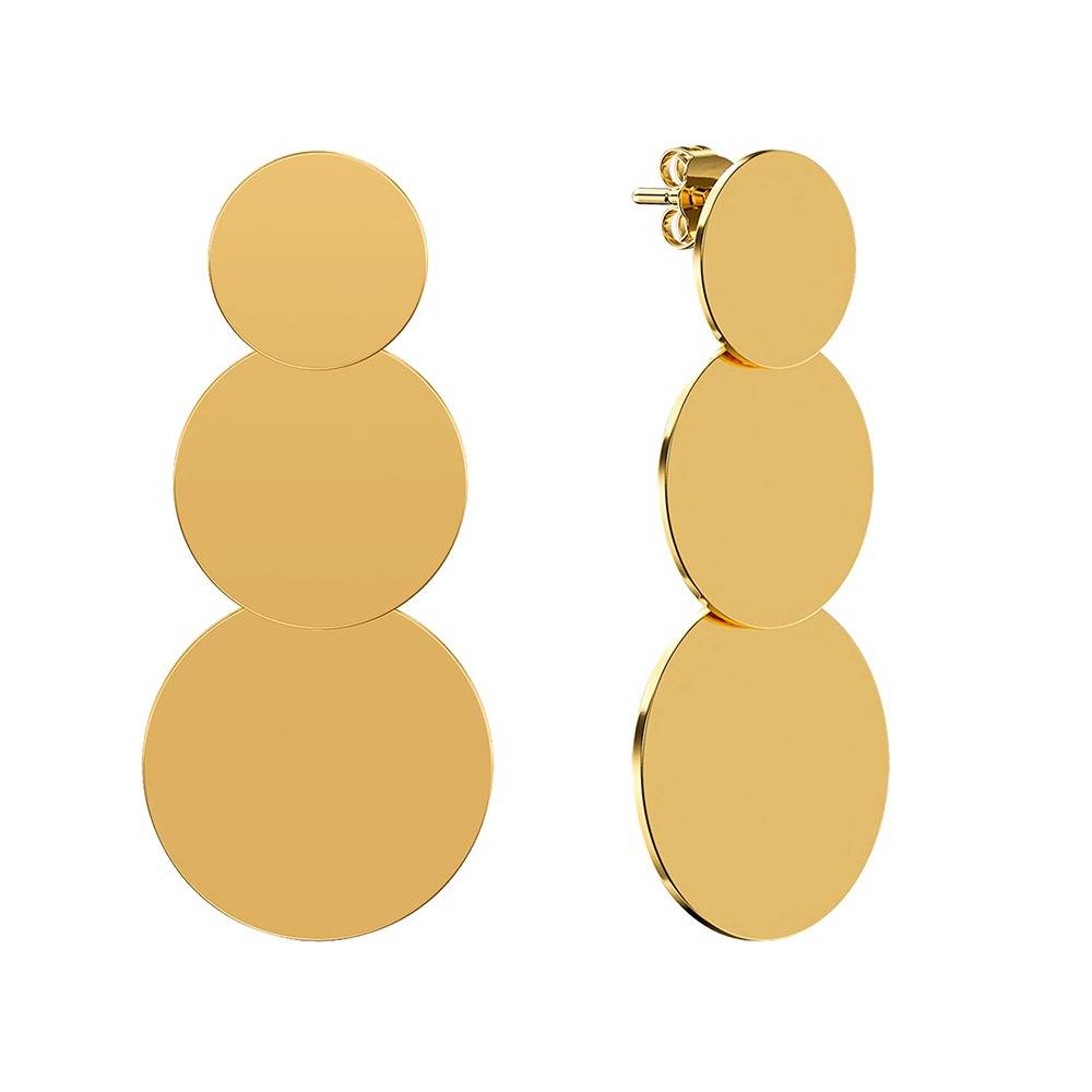 Melt Disc Gold Plated Earrings |Gifts For Women & Girls| Waterproof, Anti Tarnish, Skin Safe Jewellery 18K Gold Tone : OMER092