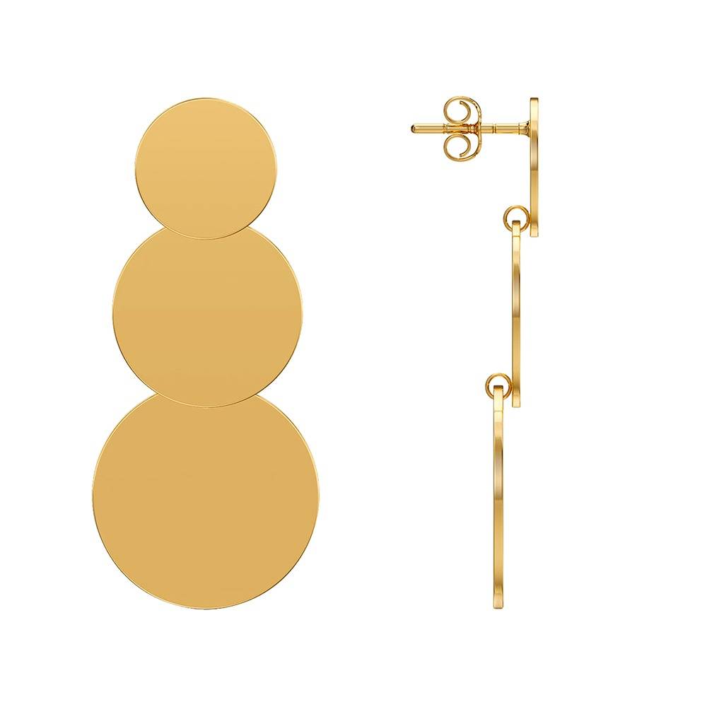 Melt Disc Gold Plated Earrings |Gifts For Women & Girls| Waterproof, Anti Tarnish, Skin Safe Jewellery 18K Gold Tone : OMER092