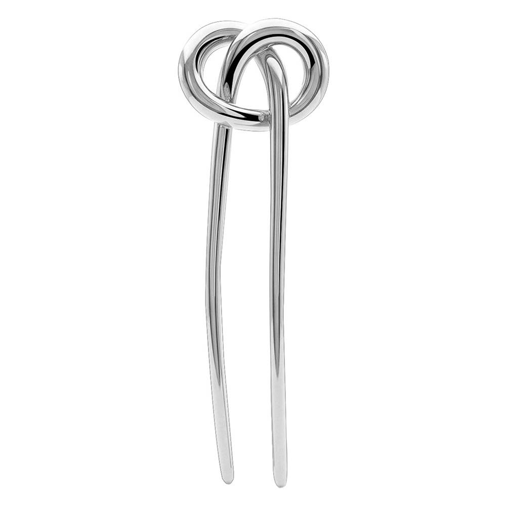 Steel Rush Rhodium Plated Hair Pin |Gifts For Women & Girls| Waterproof, Anti Tarnish, Skin Safe Jewellery Rhodium M : OMHA010