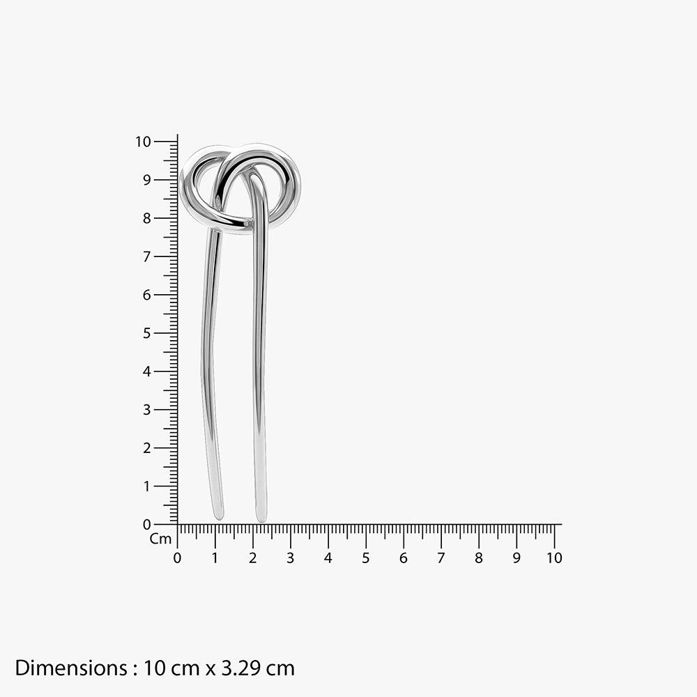 Steel Rush Rhodium Plated Hair Pin |Gifts For Women & Girls| Waterproof, Anti Tarnish, Skin Safe Jewellery Rhodium M : OMHA010