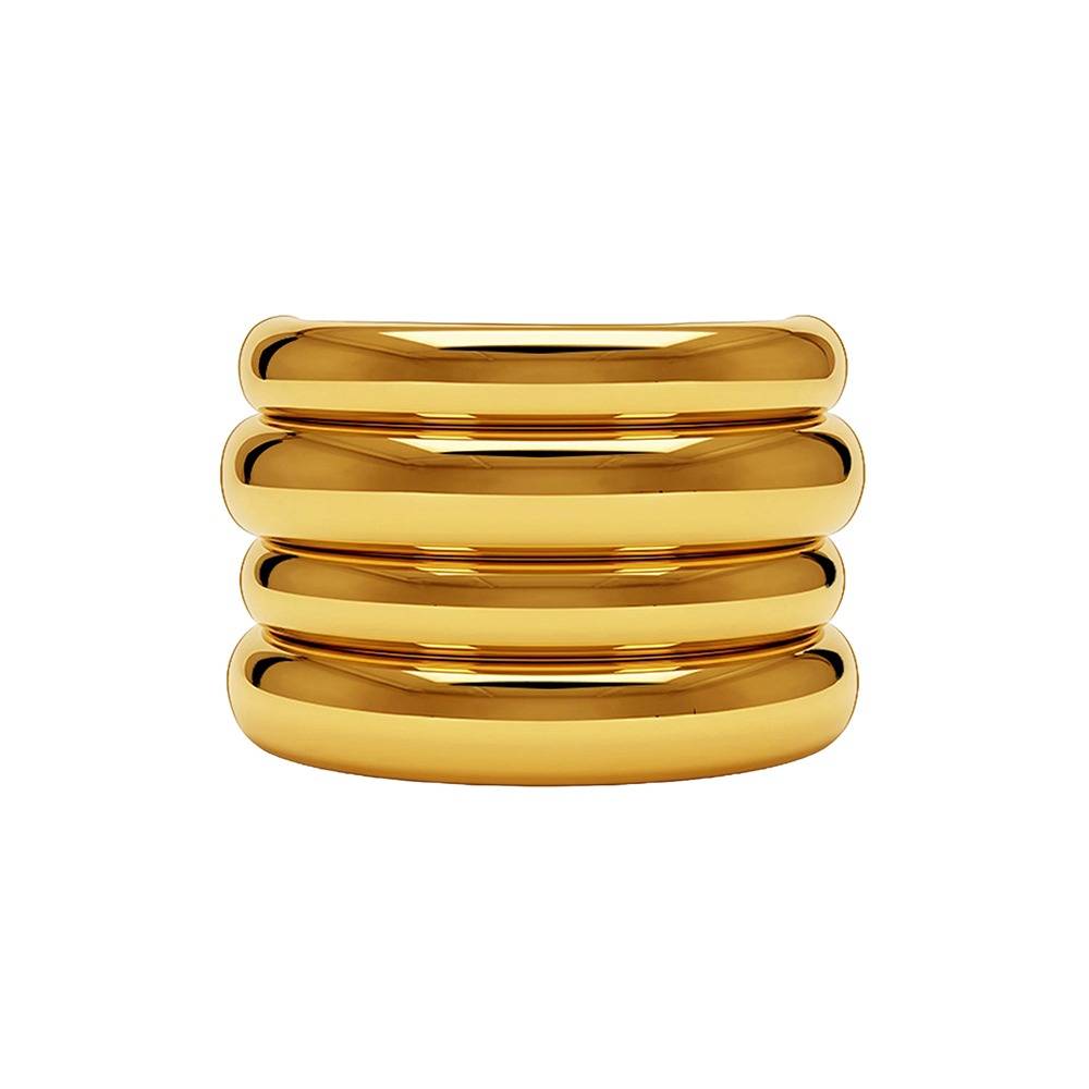 Triple Stack Gold Plated Hair Band |Gifts For Women & Girls| Waterproof, Anti Tarnish, Skin Safe Jewellery 18K Gold T : OMHA01