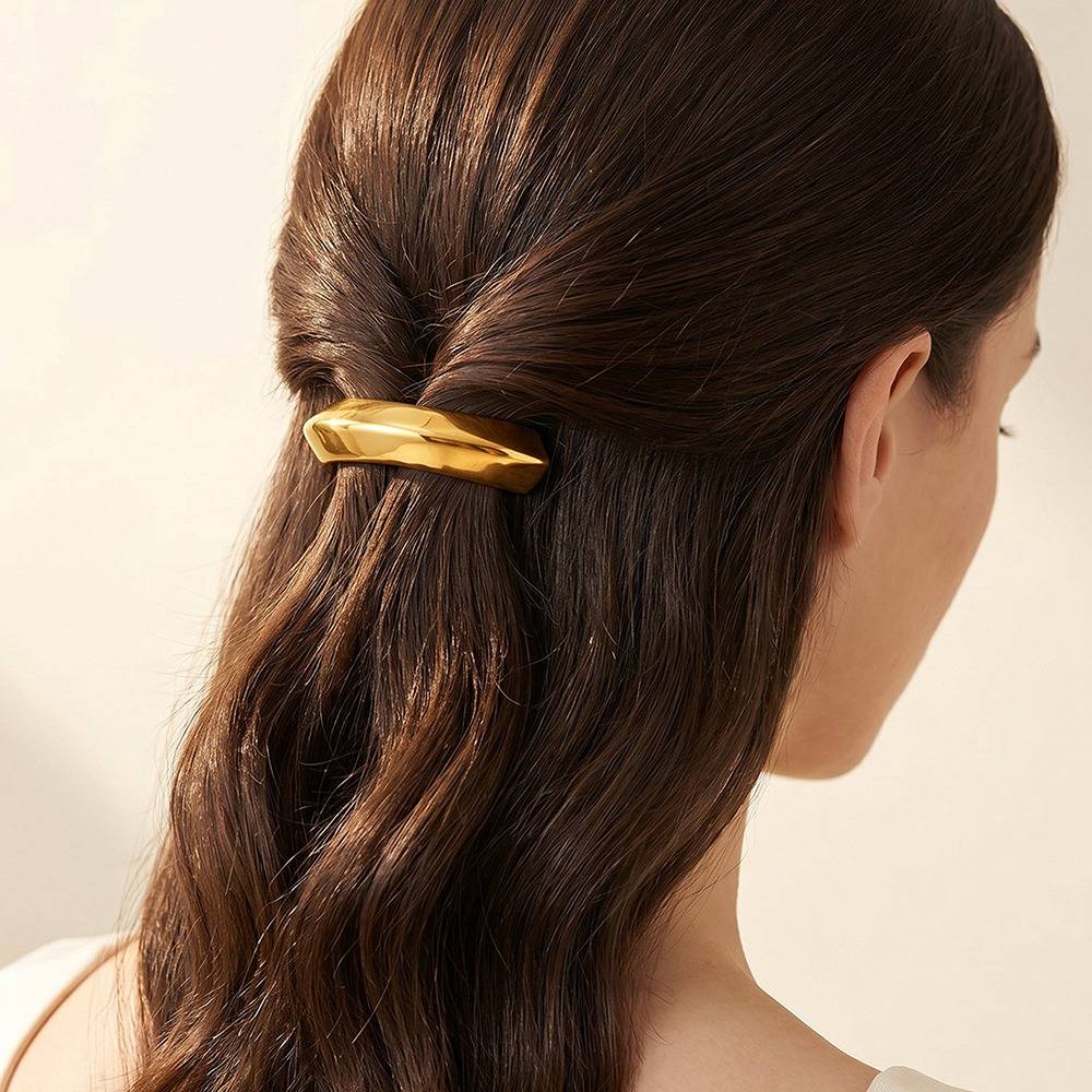 Liquid Melt Gold Plated Hair Band |Gifts For Women & Girls| Waterproof, Anti Tarnish, Skin Safe Jewellery 18K Gold To : OMHA02