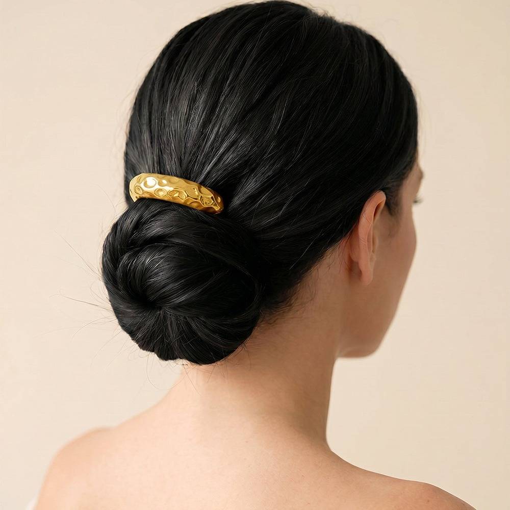 Aurum Syntax Gold Plated Hair Band |Gifts For Women & Girls| Waterproof, Anti Tarnish, Skin Safe Jewellery 18K Gold T : OMHA05