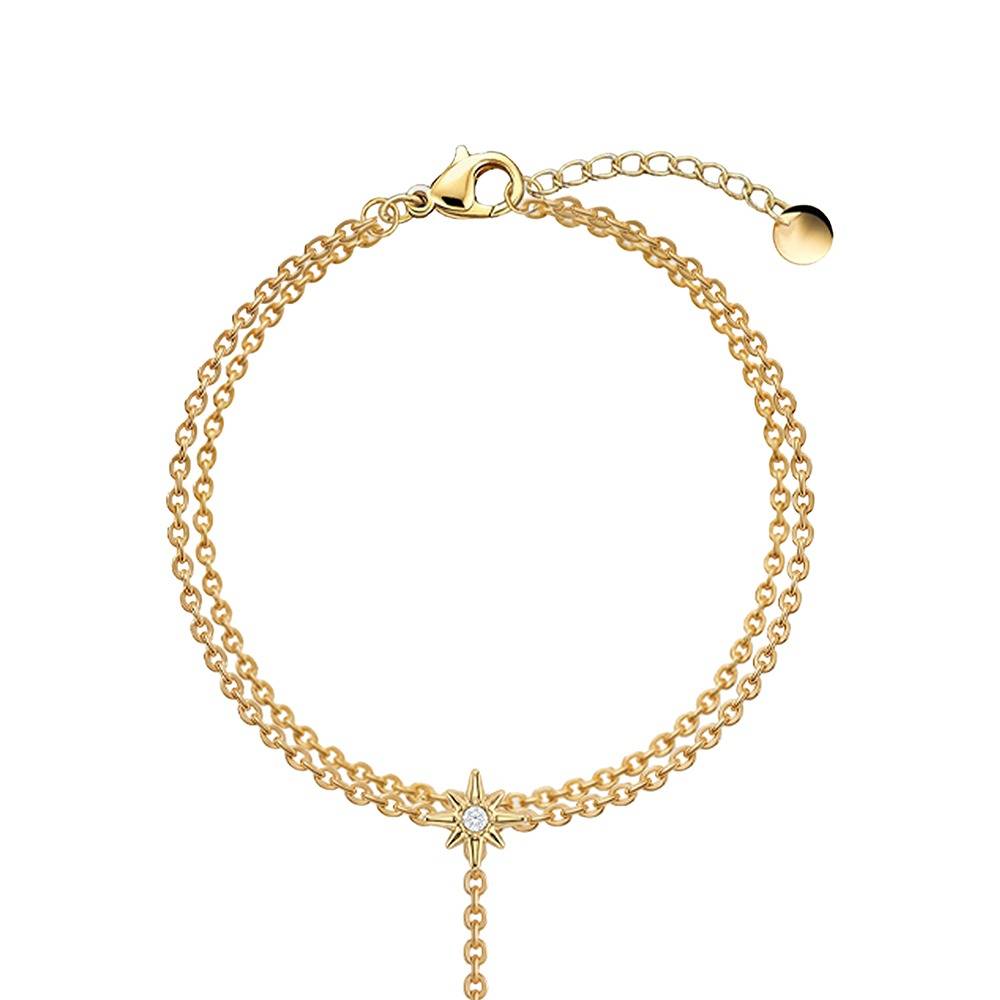 Star Signal Gold Plated Hathphool |Gifts For Women & Girls| Waterproof, Anti Tarnish, Skin Safe Jewellery 18K Gold To : OMHP01