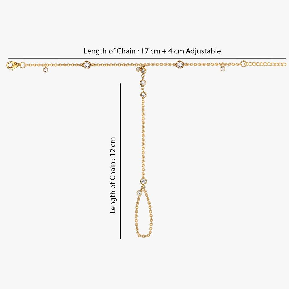 Bare Chains Gold Plated Hathphool |Gifts For Women & Girls| Waterproof, Anti Tarnish, Skin Safe Jewellery 18K Gold To : OMHP02