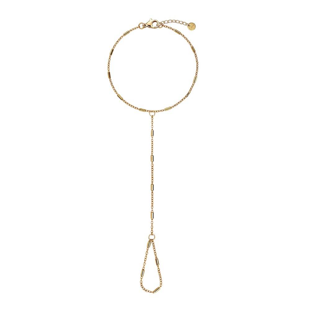 Link Loop Gold Plated Hathphool |Gifts For Women & Girls| Waterproof, Anti Tarnish, Skin Safe Jewellery 18K Gold Tone : OMHP04