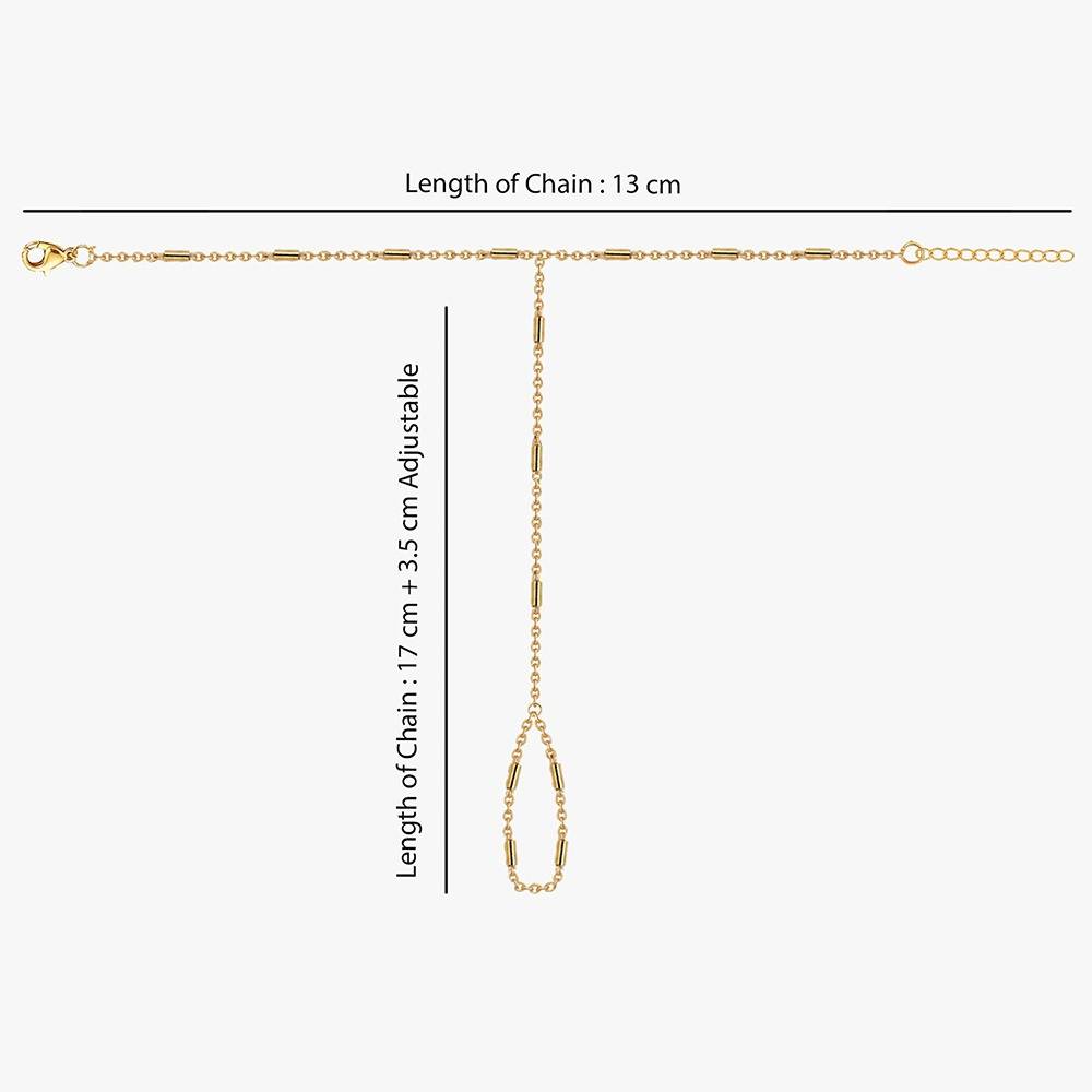 Link Loop Gold Plated Hathphool |Gifts For Women & Girls| Waterproof, Anti Tarnish, Skin Safe Jewellery 18K Gold Tone : OMHP04