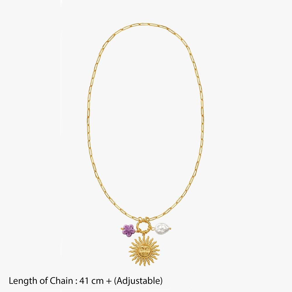 Sun Chaser Gold Plated Necklace | Gifts For Women & Girls| Waterproof, Anti Tarnish, Skin Safe Jewellery 18K Gold T : OMNE0125