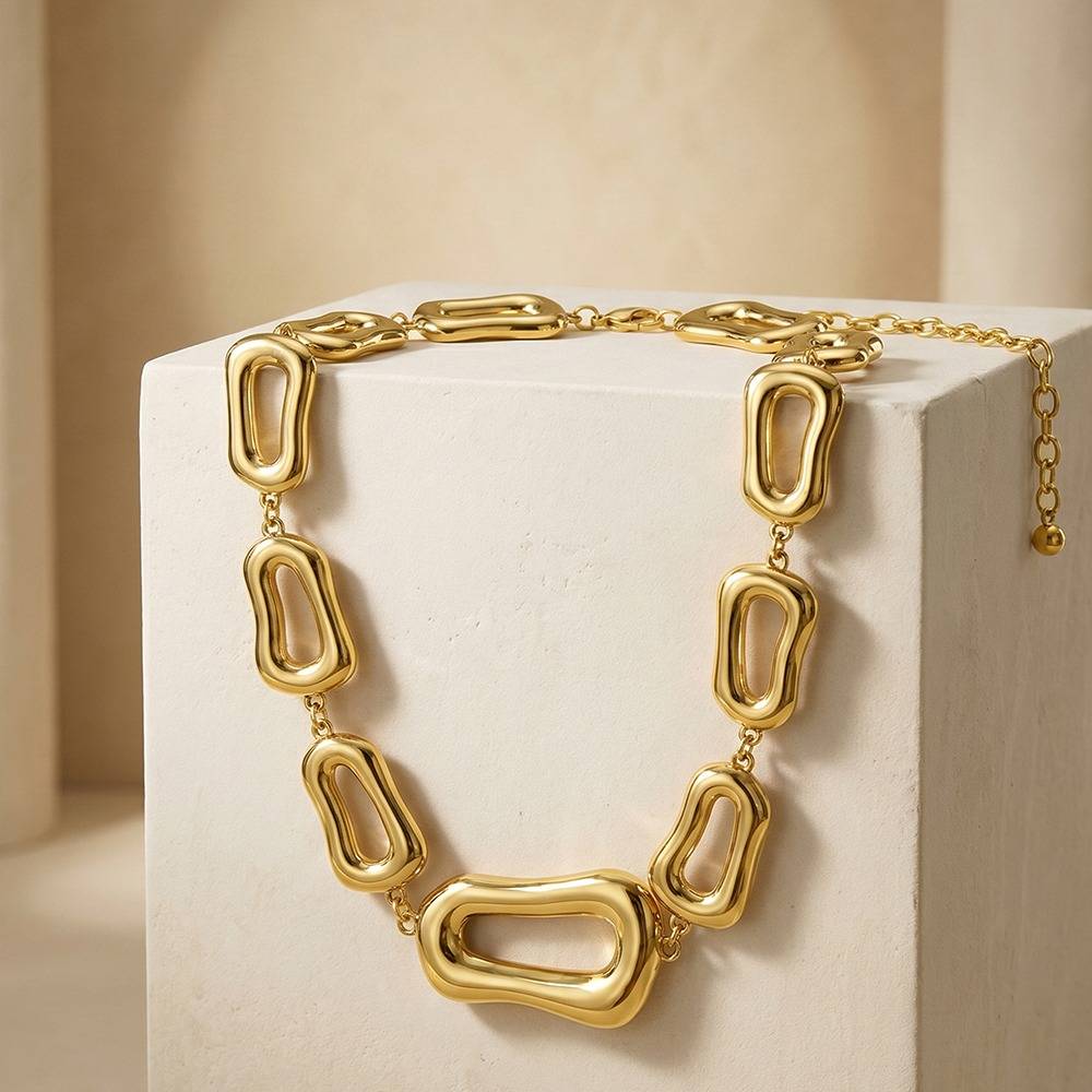 No Small Talk Gold Plated Necklace | Gifts For Women & Girls| Waterproof, Anti Tarnish, Skin Safe Jewellery 18K Gol : OMNE0127